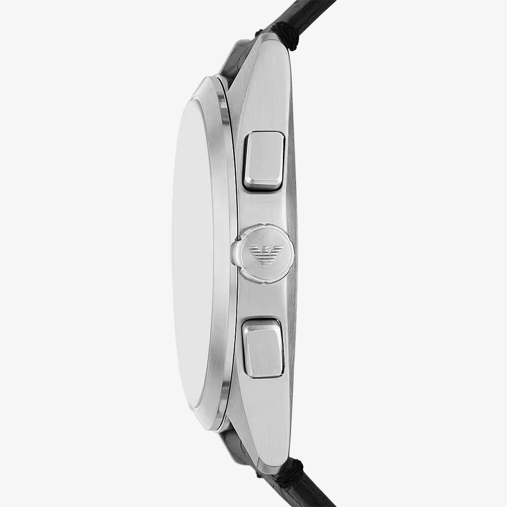  Shop Authentic Emporio Armani Claudio Chronograph Black Dial Black Leather Strap Watch For Men - AR11542 - Luxxuri