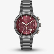  Shop Authentic Hugo Boss One Chronograph Red Dial Grey Steel Strap Watch For Men - 1514000 - Luxxuri