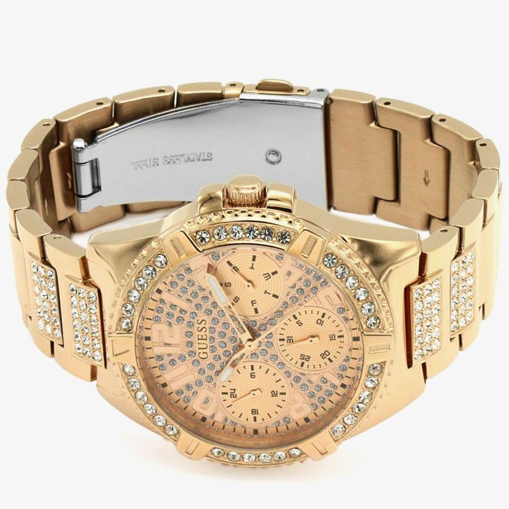  Shop Authentic Guess Frontier Diamonds Rose Gold Dial Rose Gold Steel Strap Watch For Women - W1156L3 - Luxxuri