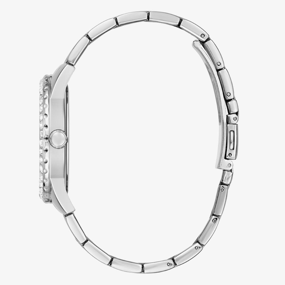  Shop Authentic Guess Sparkler Diamonds Silver Dial Silver Steel Strap Watch for Women - GW0111L1 - Luxxuri