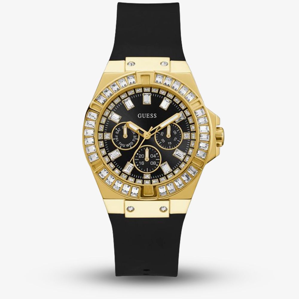  Shop Authentic Guess Venus Diamonds Black Dial Black Rubber Strap Watch for Women - GW0118L1 - Luxxuri