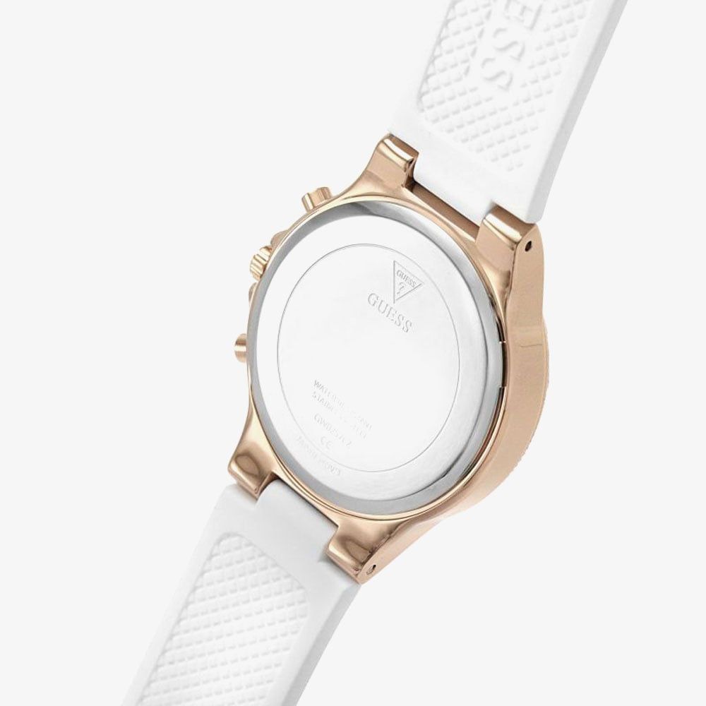  Shop Authentic Guess Moonlight Diamonds White Dial White Rubber Strap Watch for Women - GW0257L2 - Luxxuri