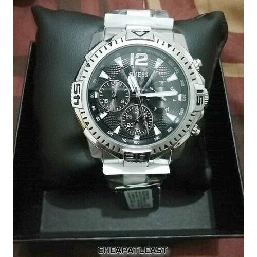  Shop Authentic Guess Commander Chronograph Black Dial Silver Steel Strap Watch for Men - GW0056G1 - Luxxuri