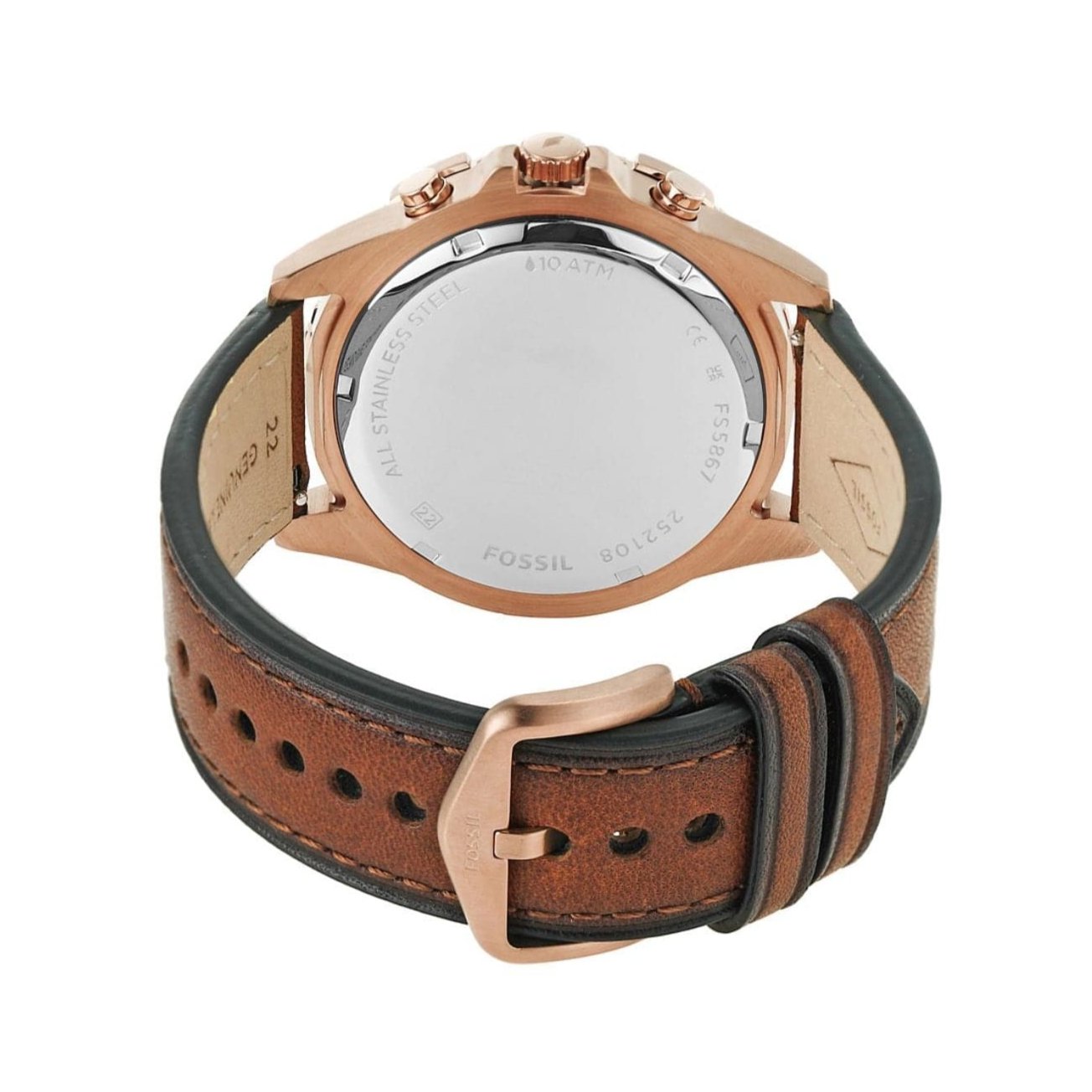  Shop Authentic Fossil Garrett Chronograph Brown Dial Brown Leather Strap Watch for Men - FS5867 - Luxxuri