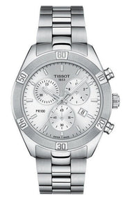  Shop Authentic Tissot PR 100 Sport Chic Chronograph Silver Dial Silver Steel Strap Watch for Women - T101.917.11.031.00 - Luxxuri