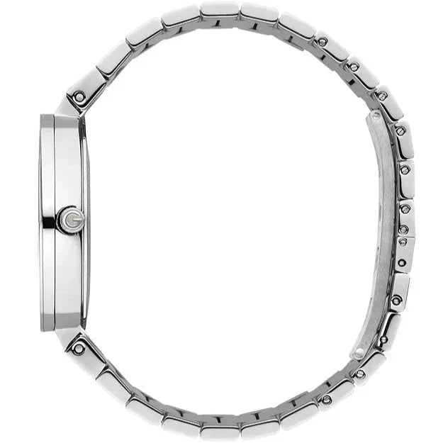  Shop Authentic Gucci G Interlocking Silver Dial Silver Steel Strap Watch For Women - YA133308 - Luxxuri