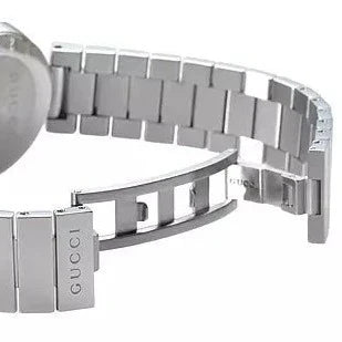  Shop Authentic Gucci G Interlocking Black Dial Silver Steel Strap Watch For Women - YA133307 - Luxxuri