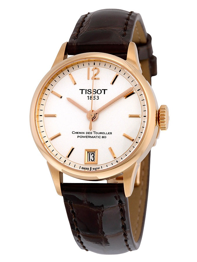  Shop Authentic Tissot Chemin Des Tourelles Powermatic 80 Lady Silver Dial Brown Leather Strap Watch For Women - T099.207.36.037.00 - Luxxuri