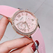 Shop Authentic Guess Solar Rose Gold Dial Pink Rubber Strap Watch For Women - W1135L2 - Luxxuri