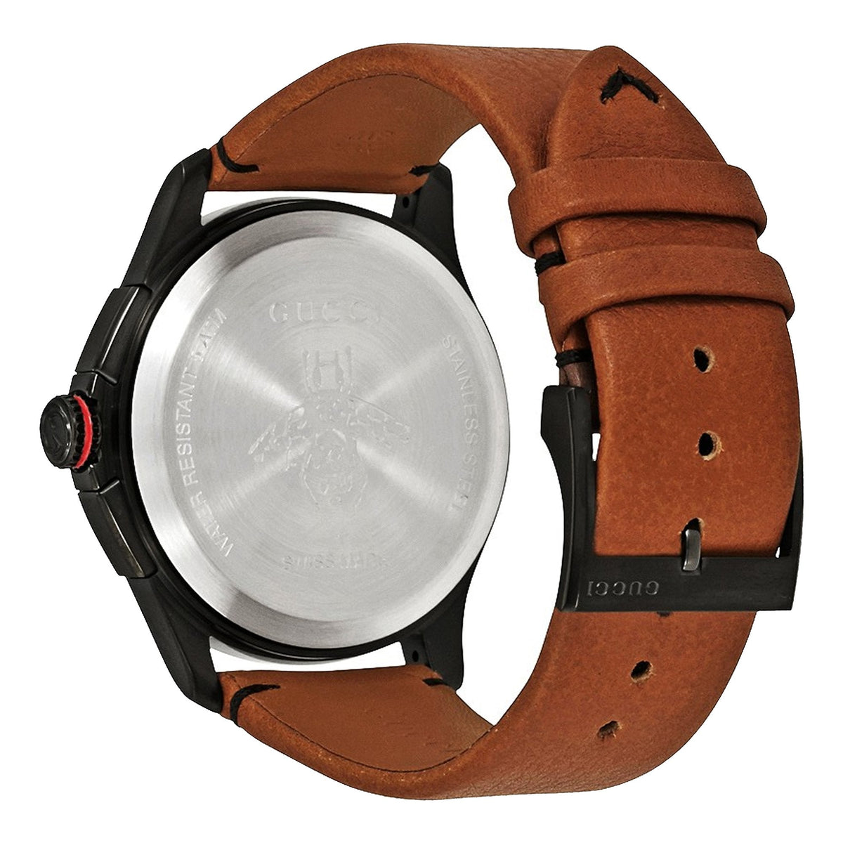  Shop Authentic Gucci G-Timeless Chronograph Black Dial Brown Leather Strap Watch For Men - YA126271 - Luxxuri