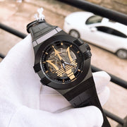  Shop Authentic Maserati Potenza Skeleton Limited Edition Black Dial Black Leather Strap Watch For Men - R8821108027 - Luxxuri
