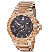  Shop Authentic Guess Rigor Multi Function Black Dial Rose Gold Steel Strap Watch For Men - W0218G3 - Luxxuri
