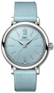  Shop Authentic IWC Portofino Automatic Blue Dial Blue Leather Strap Watch for Women - IW357416 - Luxxuri