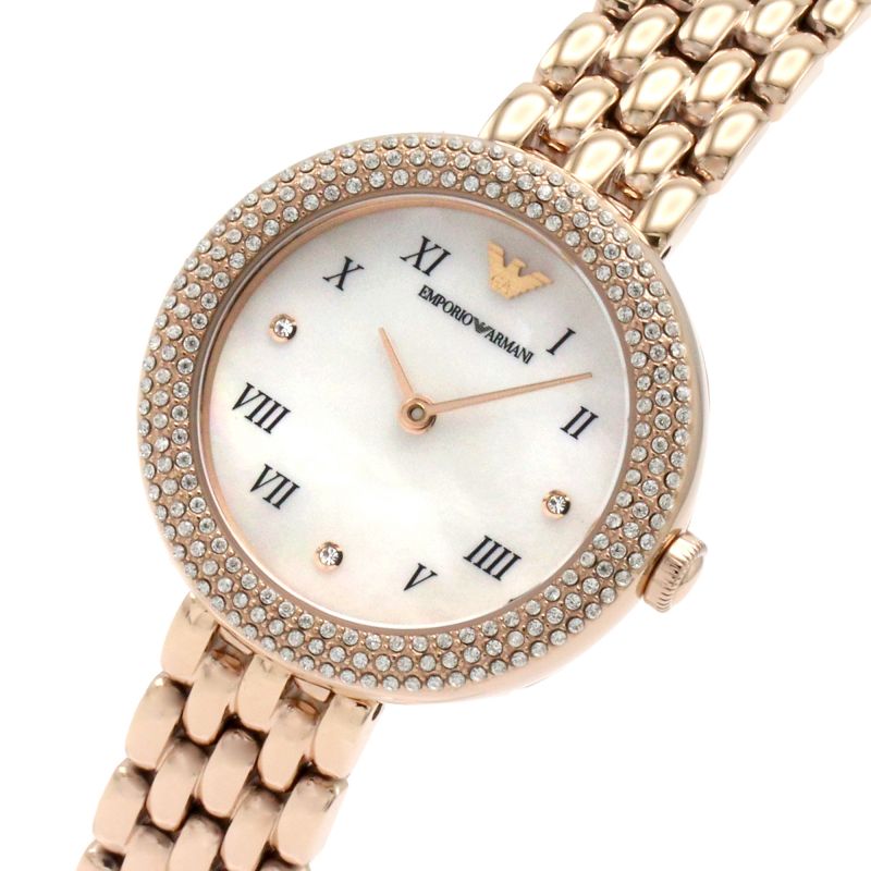  Shop Authentic Emporio Armani Rosa Quartz Mother of Pearl White Dial Rose Gold Steel Strap Watch For Women - AR11355 - Luxxuri