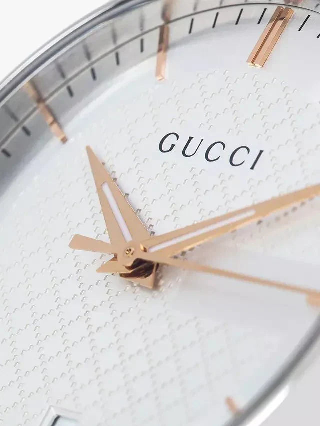  Shop Authentic Gucci G Timeless Silver Dial Silver Steel Strap Unisex Watch - YA126442 - Luxxuri