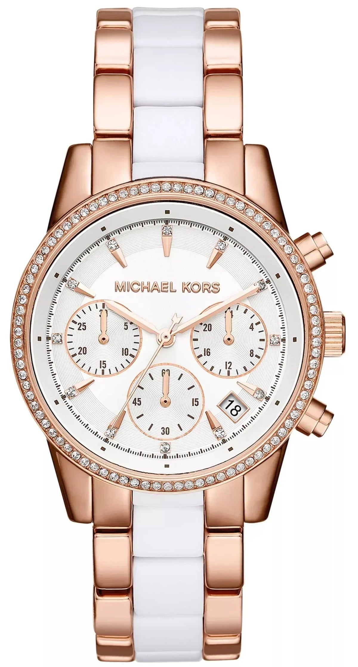  Shop Authentic Michael Kors Ritz White Dial Two Tone Steel Strap Watch for Women - MK6324 - Luxxuri