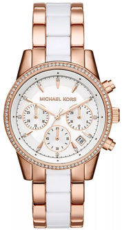  Shop Authentic Michael Kors Ritz White Dial Two Tone Steel Strap Watch for Women - MK6324 - Luxxuri