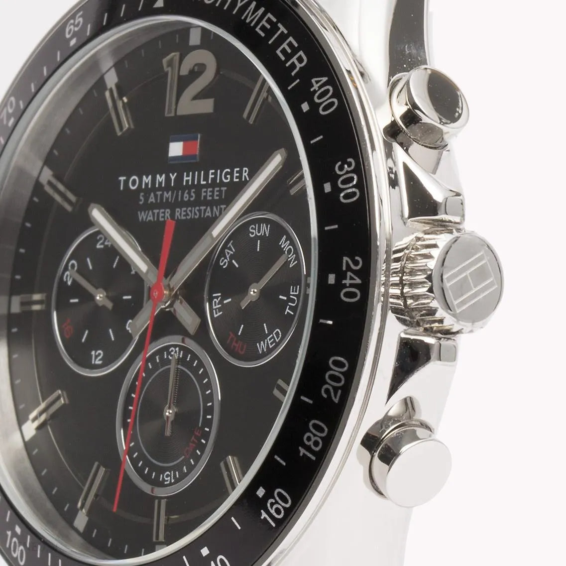  Shop Authentic Tommy Hilfiger Luke Quartz Black Dial Black Leather Strap Watch for Men - 1791117 - Luxxuri