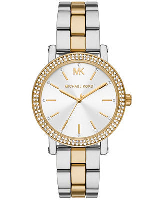  Shop Authentic Michael Kors Corey Analog Silver Dial Two Tone Steel Strap Watch for Women - MK7348 - Luxxuri