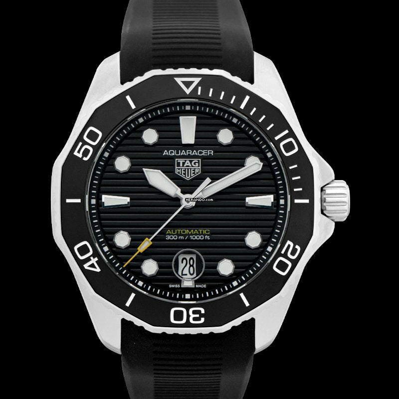  Shop Authentic Tag Heuer Aquaracer Professional 300 Automatic Black Dial Black Rubber Strap Watch for Men - WBP201A.FT6197 - Luxxuri