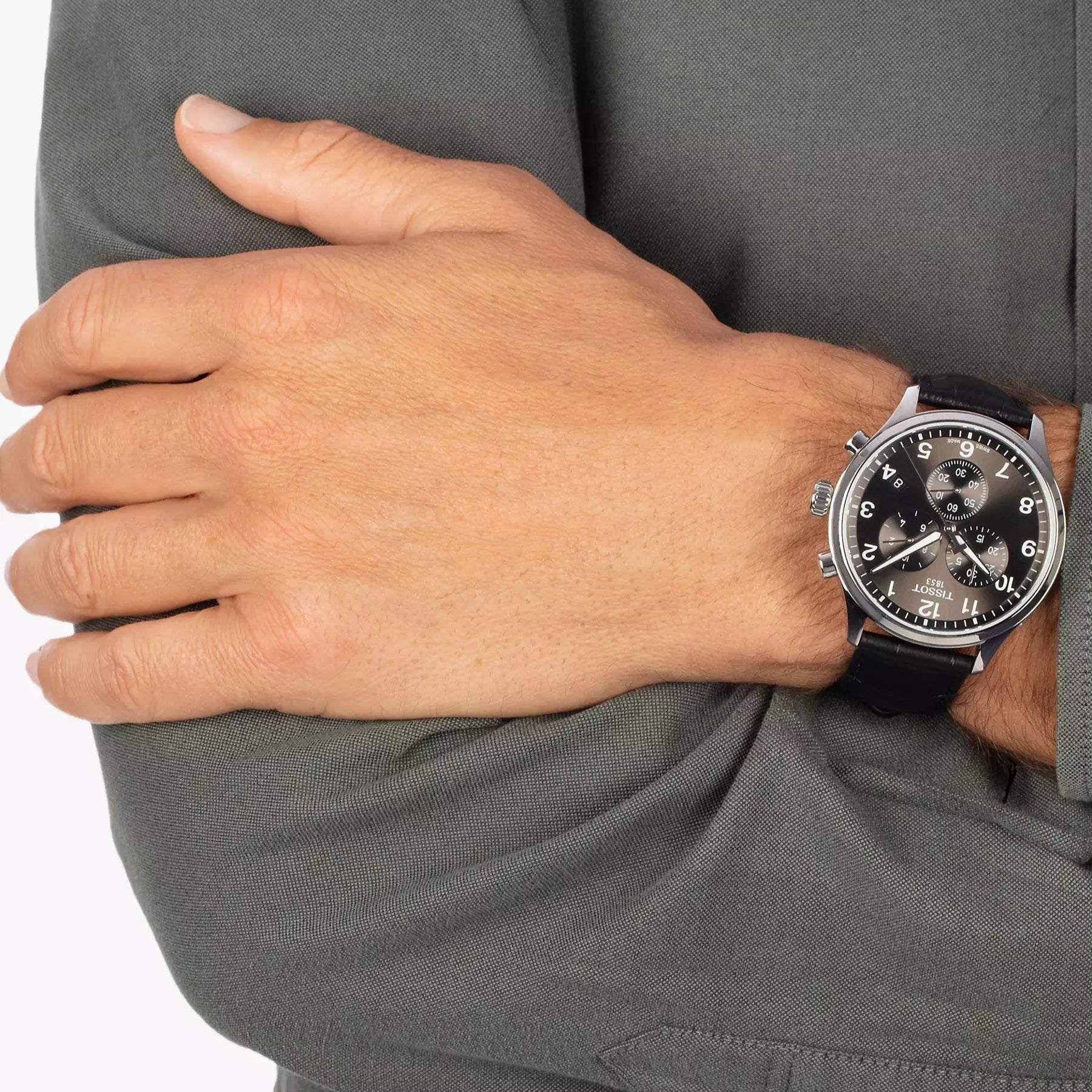  Shop Authentic Tissot Chrono XL Classic Black Dial Black Leather Strap Watch For Men - T116.617.16.057.00 - Luxxuri