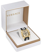  Shop Authentic Versace Dominus Chronograph Gold Dial Black Silicone Strap Watch For Men - VE6H00223 - Luxxuri