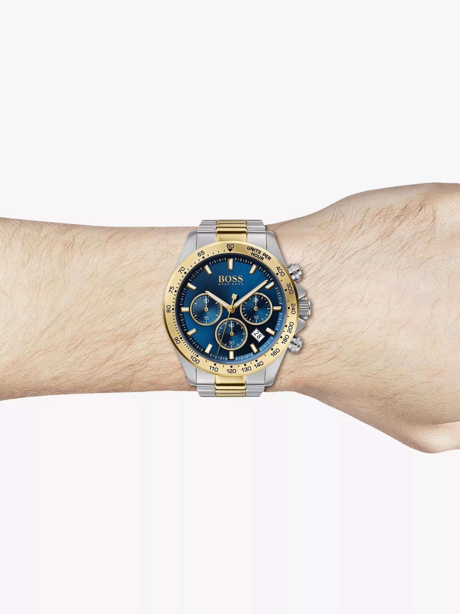  Shop Authentic Hugo Boss Hero Blue Dial Two Tone Steel Strap Watch for Men - 1513767 - Luxxuri