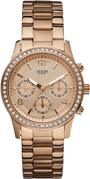  Shop Authentic Guess Mini Spectrum Quartz Rose Gold Dial Rose Gold Steel Strap Watch For Women - W0122L3 - Luxxuri