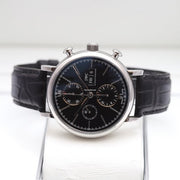  Shop Authentic IWC Portofino Chronograph Black Dial Black Leather Strap Watch for Men - IW391008 - Luxxuri
