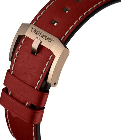  Shop Authentic Tag Heuer Autavia Calibre 5 Chinese New Year Maroon Dial Maroon Leather Strap Watch for Men - WBE5193.FC8300 - Luxxuri