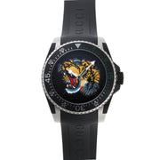  Shop Authentic Gucci Dive Tiger Black Dial Black Rubber Strap Watch For Men - YA136318 - Luxxuri
