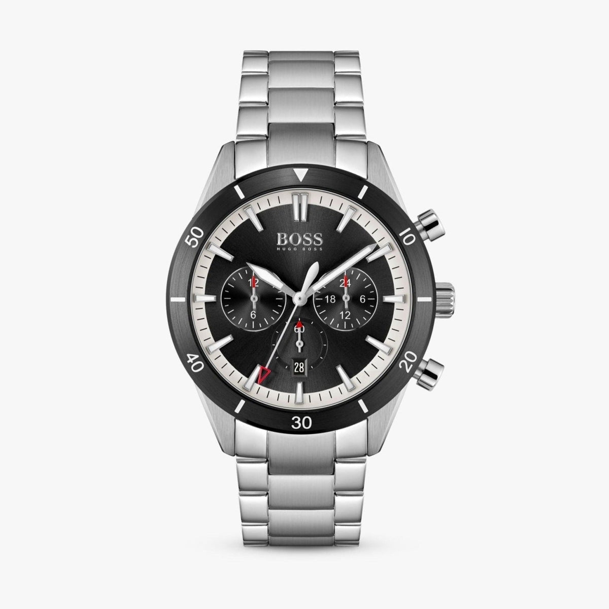  Shop Authentic Hugo Boss Santiago Black Dial Silver Steel Strap Watch for Men - 1513862 - Luxxuri