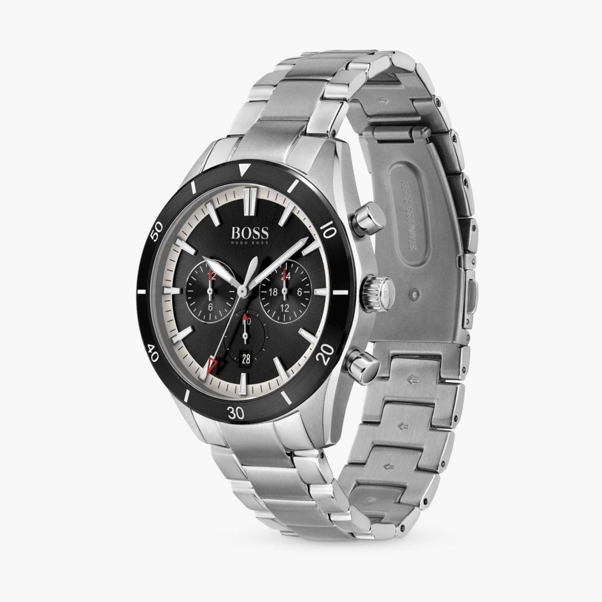  Shop Authentic Hugo Boss Santiago Black Dial Silver Steel Strap Watch for Men - 1513862 - Luxxuri