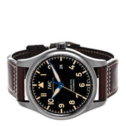  Shop Authentic IWC Pilot's Watch Mark XVIII 40mm Black Dial Brown Leather Strap Watch for Men - IW327006 - Luxxuri