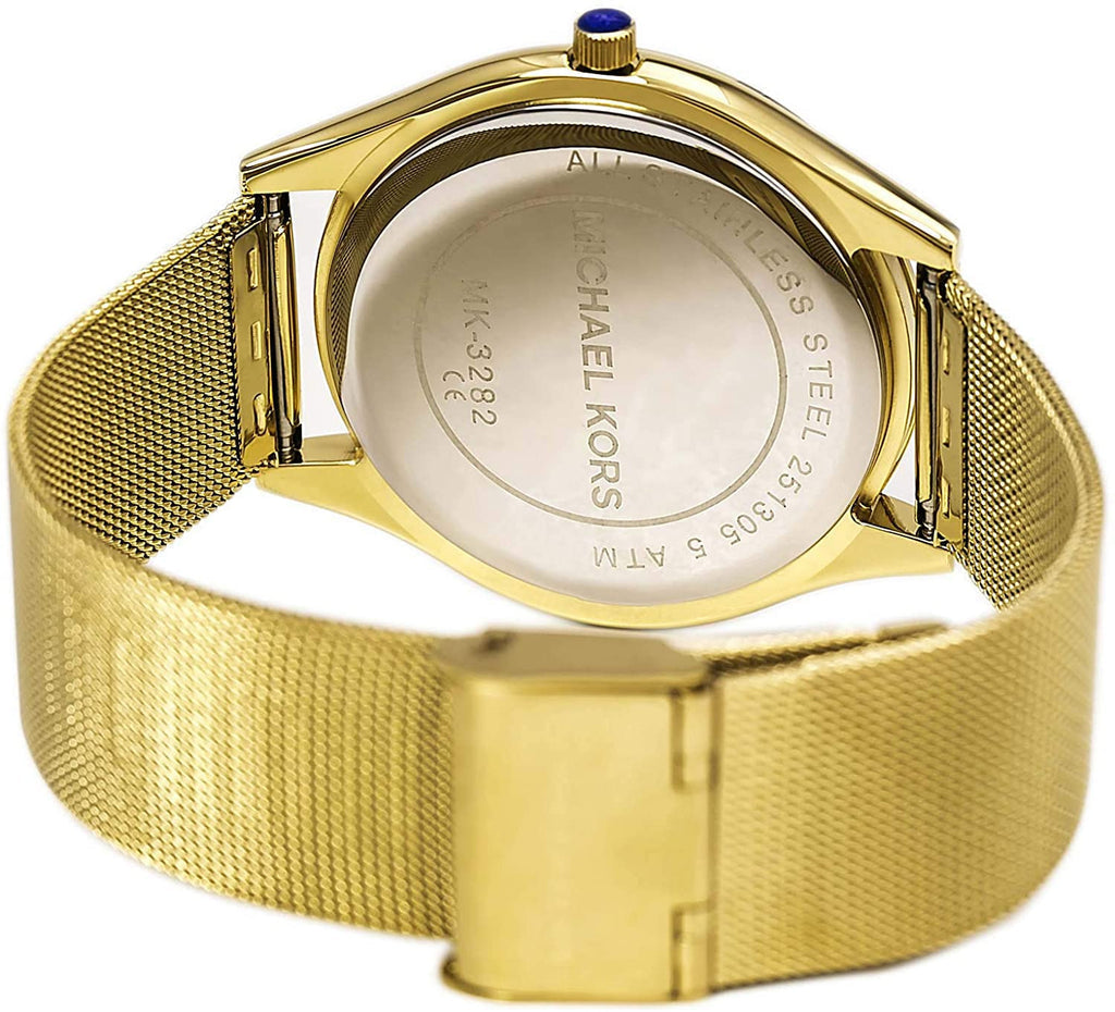  Shop Authentic Michael Kors Slim Runway Champagne Dial Gold Mesh Bracelet Watch for Women - MK3282 - Luxxuri