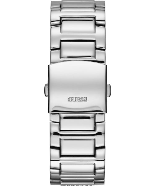  Shop Authentic Guess Atlas Chronograph Silver Dial Silver Steel Strap Watch For Men - W0668G7 - Luxxuri