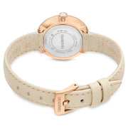  Shop Authentic Swarovski Certa Crystals Silver Dial Beige Leather Strap Watch for Women - 5672968 - Luxxuri