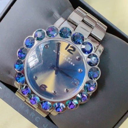  Shop Authentic Marc Jacobs Amy Purple Dial Black Steel Strap Watch for Women - MBM3224 - Luxxuri