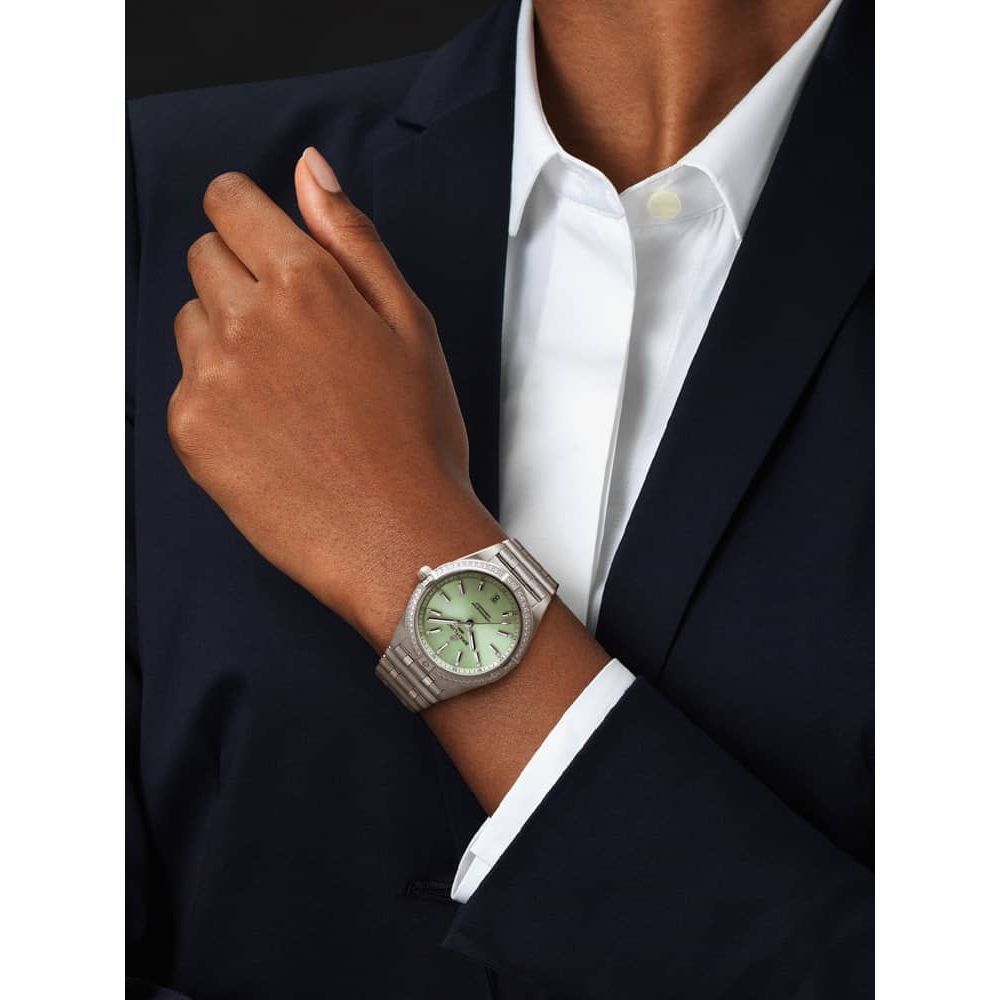  Shop Authentic Breitling Chronomat Automatic 36 Diamonds Green Dial Two Tone Steel Strap Watch for Women - A10380591L1A1 - Luxxuri