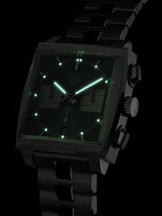  Shop Authentic Tag Heuer Monaco Automatic Chronograph Black Dial Silver Steel Strap Watch for Men - CBL2113.BA0644 - Luxxuri