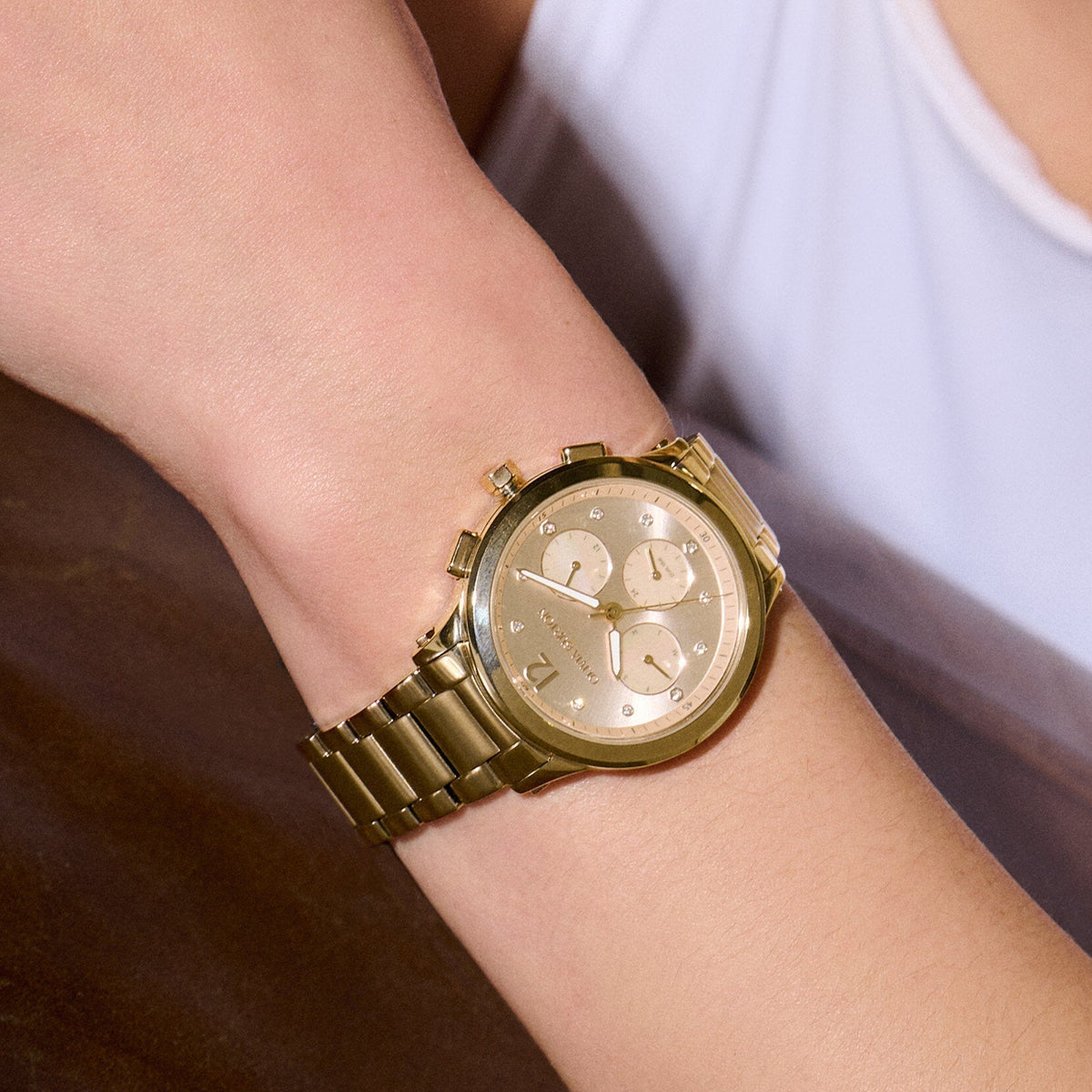 Shop Authentic Michael Kors Runway Gold Dial Gold Steel Strap Watch for Women - MK5384 - Luxxuri