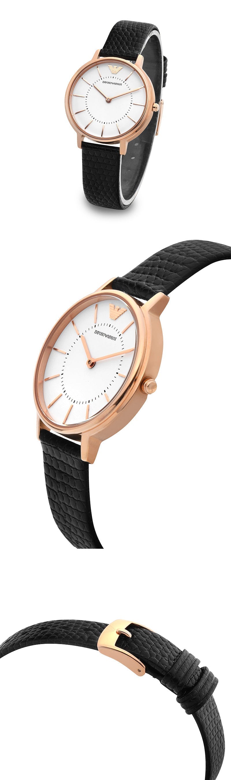  Shop Authentic Emporio Armani Kappa Quartz White Dial Black Leather Strap Watch For Men - AR80015 - Luxxuri