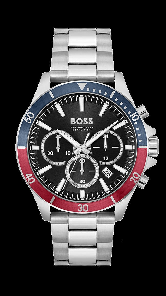  Shop Authentic Hugo Boss Troper Chronograph Black Dial Silver Steel Strap Watch For Men - 1514108 - Luxxuri
