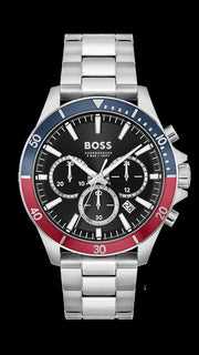  Shop Authentic Hugo Boss Troper Chronograph Black Dial Silver Steel Strap Watch For Men - 1514108 - Luxxuri