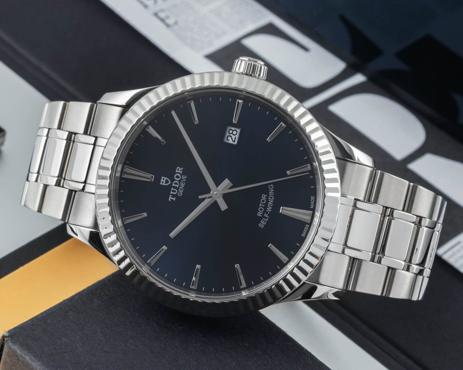  Shop Authentic Tudor Style Automatic Black Dial Silver Steel Strap Watch for Men - M12710-0003 - Luxxuri