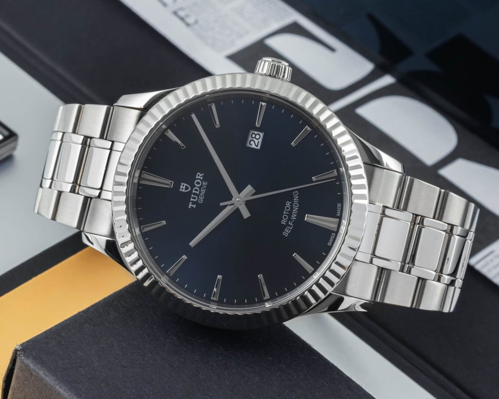  Shop Authentic Tudor Style Automatic Blue Dial Silver Steel Strap Watch for Men - M12710-0013 - Luxxuri