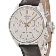  Shop Authentic Tag Heuer Carrera Chronograph White Dial Brown Leather Strap Watch for Men - CBN2013.FC6483 - Luxxuri