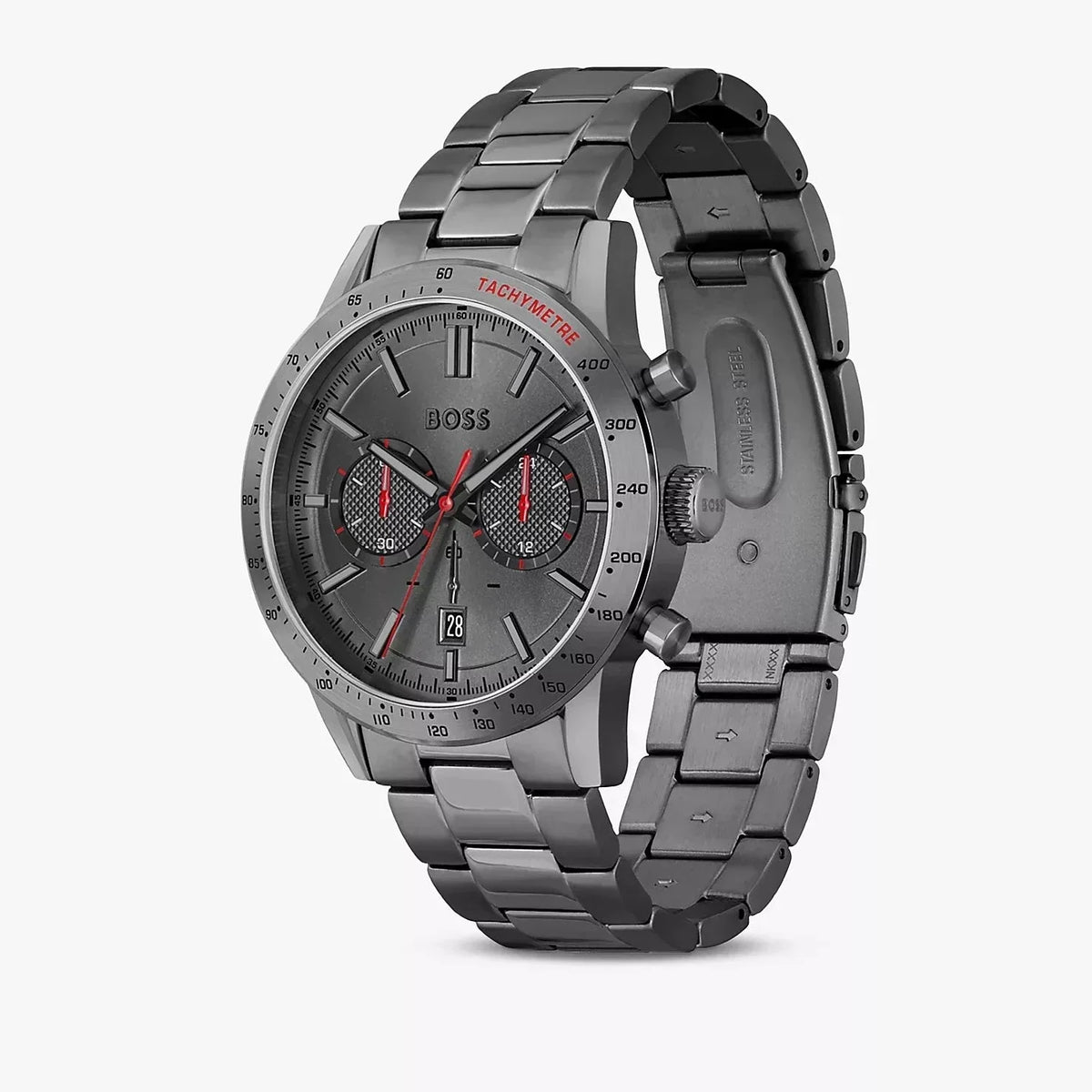  Shop Authentic Hugo Boss Allure Chronograph Grey Dial Grey Steel Strap Watch for Men - 1513924 - Luxxuri