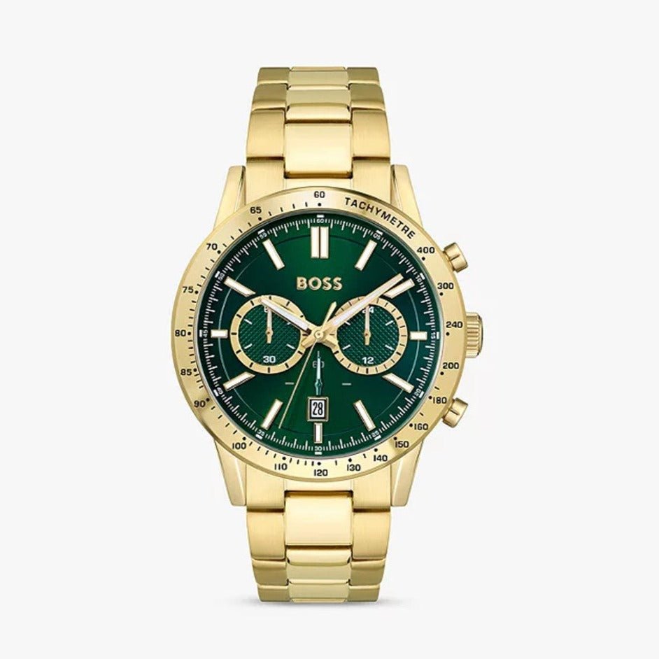  Shop Authentic Hugo Boss Allure Chronograph Green Dial Gold Steel Strap Watch for Men - 1513923 - Luxxuri