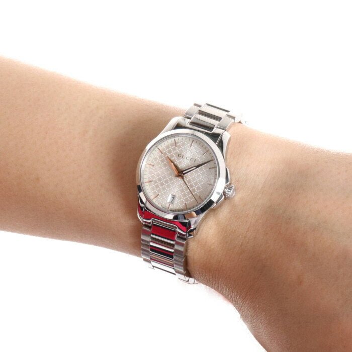  Shop Authentic Gucci G Timeless Quartz Champagne Dial 27mm Watch For Women - YA126593 - Luxxuri